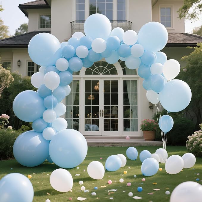 Pastel Blue Latex Party Balloons 160 Pack 5 inch Round Light Blue Balloons - Image 4