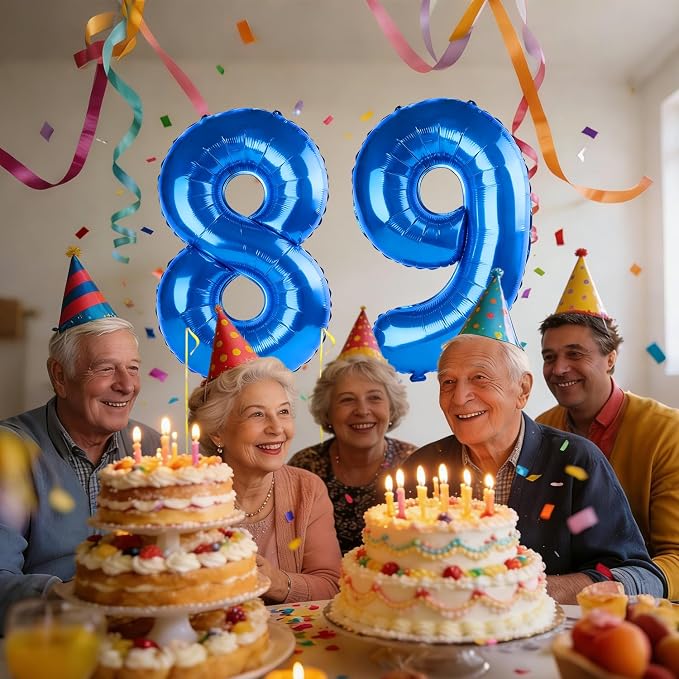 40 Inch Number 89 Balloons for 89th Birthday Party Decorations, 0-100 Dark Blue - Image 2