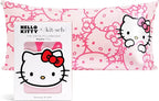 Kitsch x Hello Kitty Pillow Case – Pink Kitty Faces Toddler Bed Time Satin Pillowcase with Zipper – Soft Cooling Pillow Cover for Hair & Skin – Better Than Silk Pillowcase - King Size 19x36