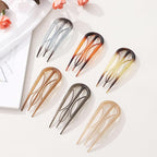 6 PCS French Hair Pins for Women - Large U-Shaped Hair Forks with Internal Teeth, Strong Hold for Thick & Thin Hair, Effortless French Twists, Updos, Buns & Chignons, Hairstyle Accessories