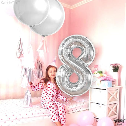 KatchOn, Giant Silver Number 8 Balloon - Image 8