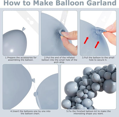 Amandir 153pcs Dusty Blue Balloons Arch Garland Kit Different Sizes | 18 12 10 - Image 4
