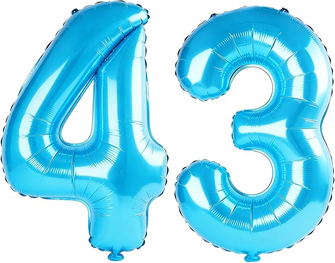 40 Inch Number 43 Balloons for 43rd Birthday Party Decorations, 0-100 Jewelry by FOBELEC