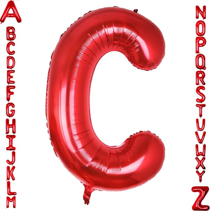 AULE 40 Inch Red C Balloon Letter Foil A-Z Birthday Big Alphabet | Birthday by AULE