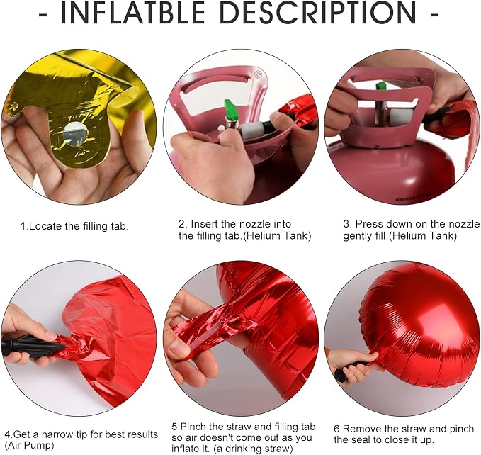 16 Inch 52Pcs Red Letter Balloons Shiny A-Z Foil Balloon Letters | Reusable - Image 7
