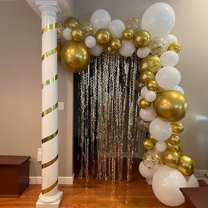 Balloons White and Gold, 60 Packs 12 Inch Metallic Gold Balloons Pearl White - Image 4