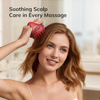 Sndyi Scalp Massager Shampoo Brush, Scalp Scrubber with Soft Silicone Bristles, Scalp Exfoliator for Dandruff Removal, Scalp Massager for Hair Growth, Wet Dry Hair Brush, Red-Limited Edition