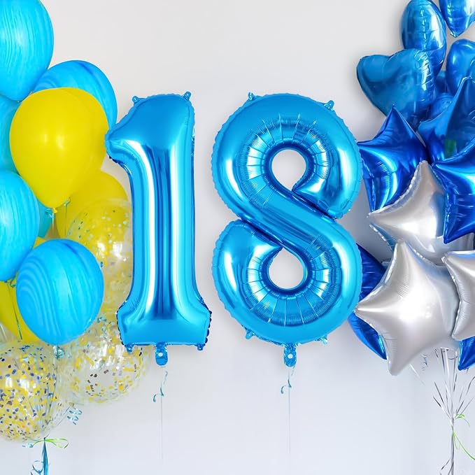 Blue Number 1 Balloon 40 Inch, Big Large Foil Helium Number Balloons, Jumbo - Image 4