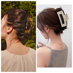 2 Pack Hair Claw Clips for Women Tortoise Shell Large Claw Hair Clips for Thin to Thick Hair Rectangle Hair Jaw clips