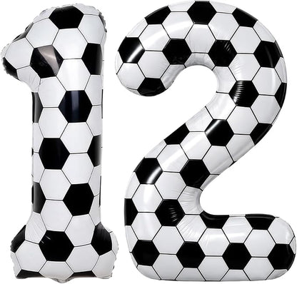 Big Soccer 12 Balloons, 9th Birthday Decorations by Froova