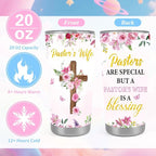 Keluna Pastors Wife Appreciation Gifts - Makeup Bag Tumbler Cup Stone Bracelet Christian Faith Religious Gifts Christmas Thank You Gift for Pastor Wife Women Birthday