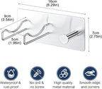Blow Dryer Holder Wall Mounted, Hair Dryer Holder, Stainless Steel Hair Tool Organizer, Adhesive Hair Dryer Hook for Wall, Bathroom Hairdryer Holder for Blowdryer Storage