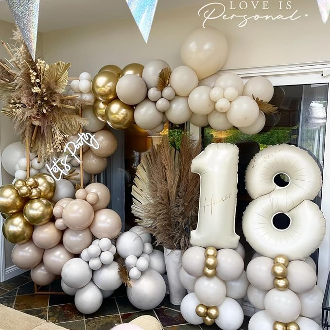 Biapian 40 Inch Cream Number 18 Balloon, 18th Birthday Balloons, Big Digital 18 - Image 4