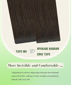 SURNEL Tape in Hair Extensions Human Hair 20 inch 2 Dark Brown Fading to 6 and 18 Ash Blonde Tape in Hair 20 pcs 50g(#2/6/18-20)