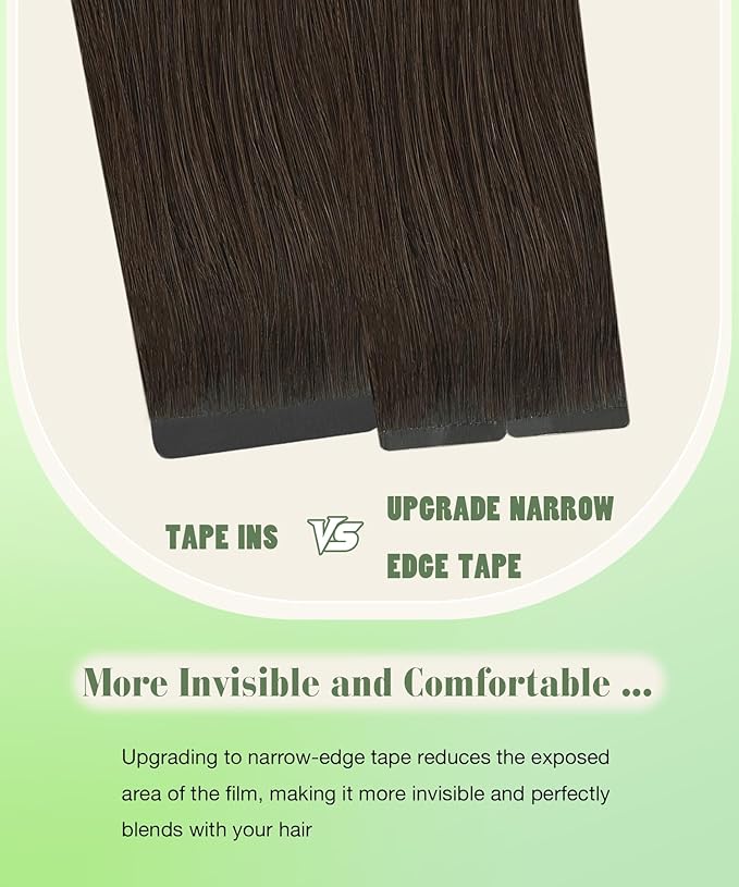 SURNEL Tape in Hair Extensions Human Hair 20 inch 2 Dark Brown Fading to 6 and 18 Ash Blonde Tape in Hair 20 pcs 50g(#2/6/18-20)