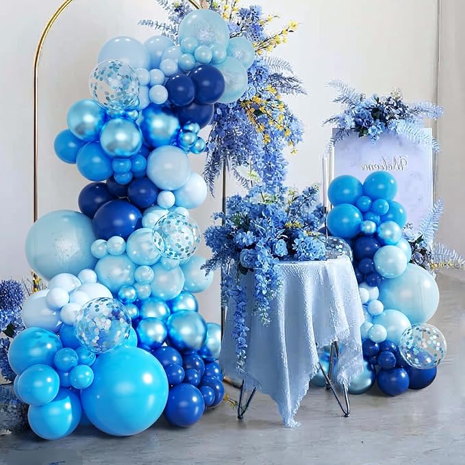 Metallic Blue Balloons for Fathers Day Graduation Birthday Party Decoration | - Image 3