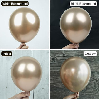 Ouddy Party 129Pcs Chrome Gold Balloons Different Sizes - Image 4