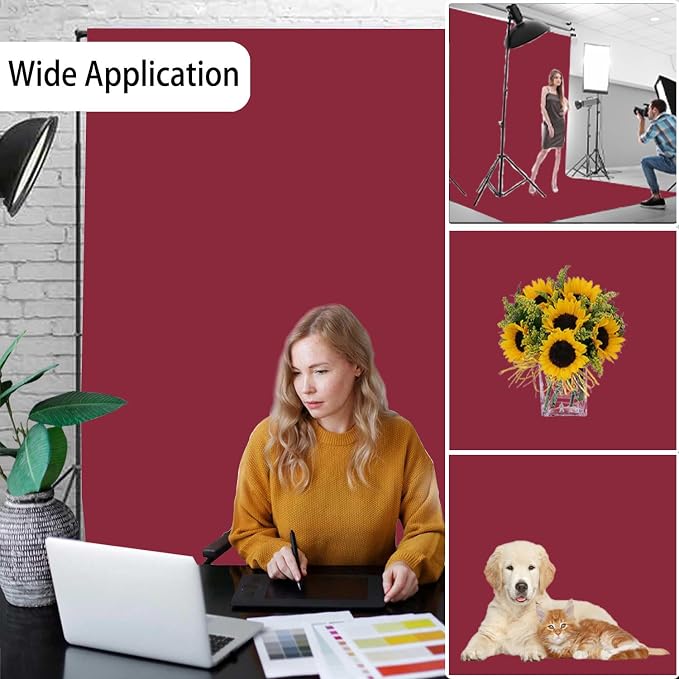 Burgundy Photography Backdrop for Photoshoot, Fabric 8x10ft | Versatile Studio - Image 2
