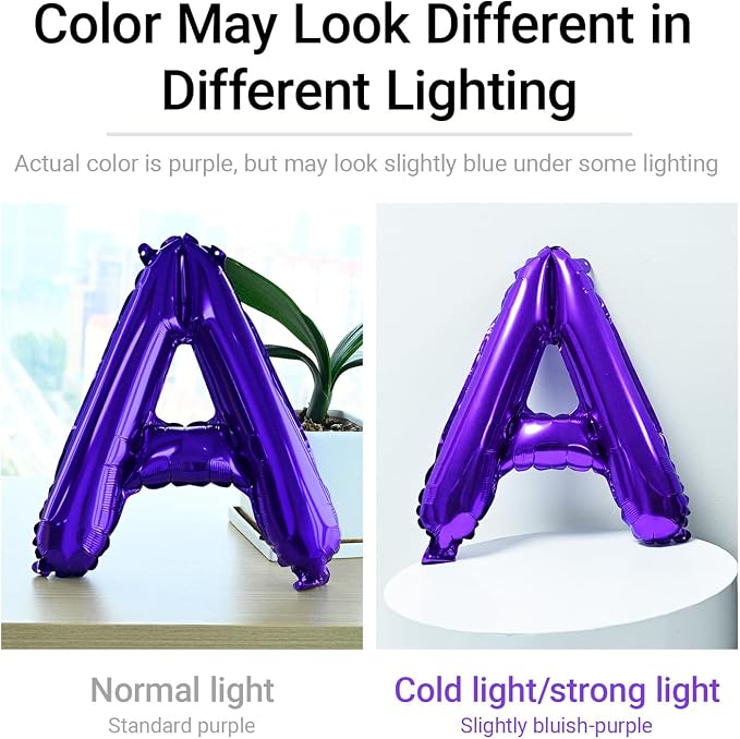 52 Pcs Letter Balloons Hot Pink Purple Balloon Banner 16 Inch 2 Sets A- Z - Image 8