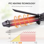 Curling Iron, 1 1/4 Inch Hair Curling Wand with Ceramic Coating, Professional Hair Curler, Fast Heating up to 430°F, Wide Voltage for Worldwide, 60 Mins Auto Off, Blush Pink