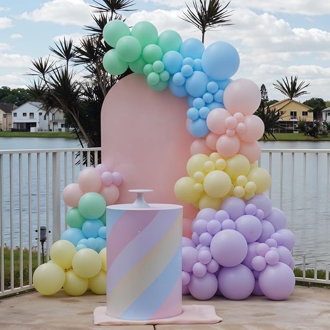 60pcs Pastel Balloons, Pastel Color Balloons, Macaron Green Pink Purple Teal - Image 5