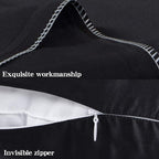 NTBAY Zippered Satin Pillow Cases for Hair and Skin, Luxury Standard Hidden Zipper Pillowcases Set of 2, 20x26 Inches, Black