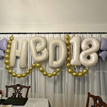 40 Inch Cream HBD Balloons for Boho Birthday Party Decorations, Giant Beige HBD - Image 6