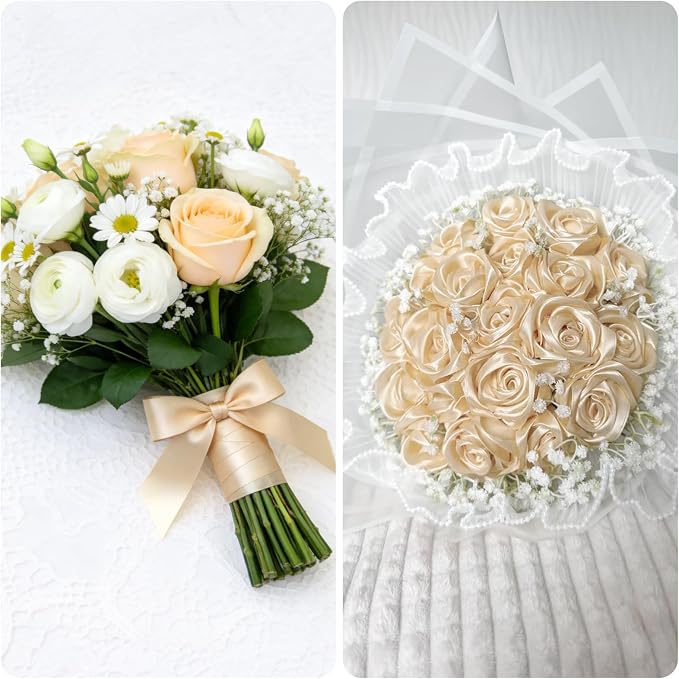 KINGLAKE Champagne Gold Satin Ribbon - Image 5