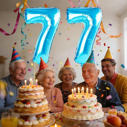 40 Inch Number 77 Balloons for 77th Birthday Party Decorations, 0-100 Jewelry - Image 2