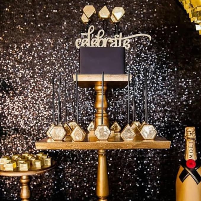 Black Sequin Backdrop for Birthday Party 10FTx10FT | 1 Panel, Glitter Sequin - Image 3
