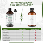 NaturoBliss Organic Black Seed Oil 100 Virgin Cold Pressed Omega 3 6 9 Super Antioxidant for Immune Support, Joints, Mobility, Digestion, Hair Skin Vegan, Gluten-Free, Non-GMO USDA Certified 8oz