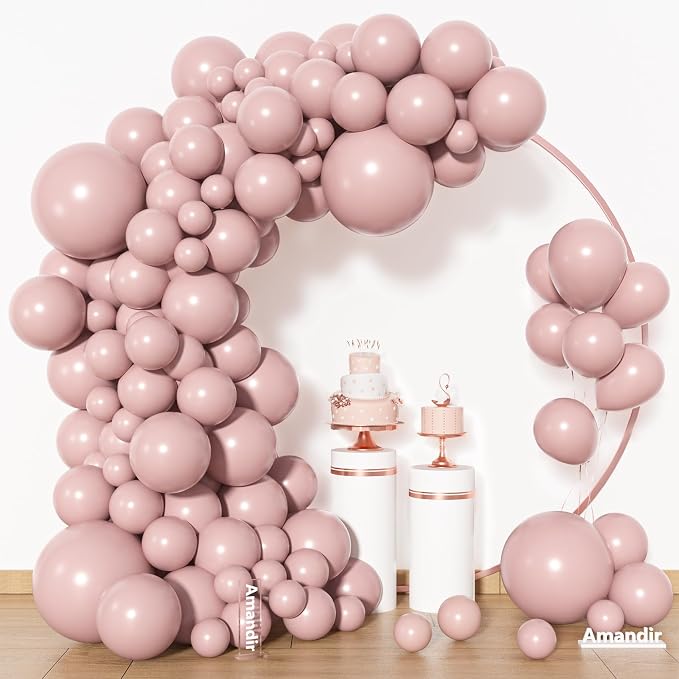 Amandir 153pcs Dusty Pink Balloons Arch Garland Kit Different Sizes | 18 12 10 - Image 2