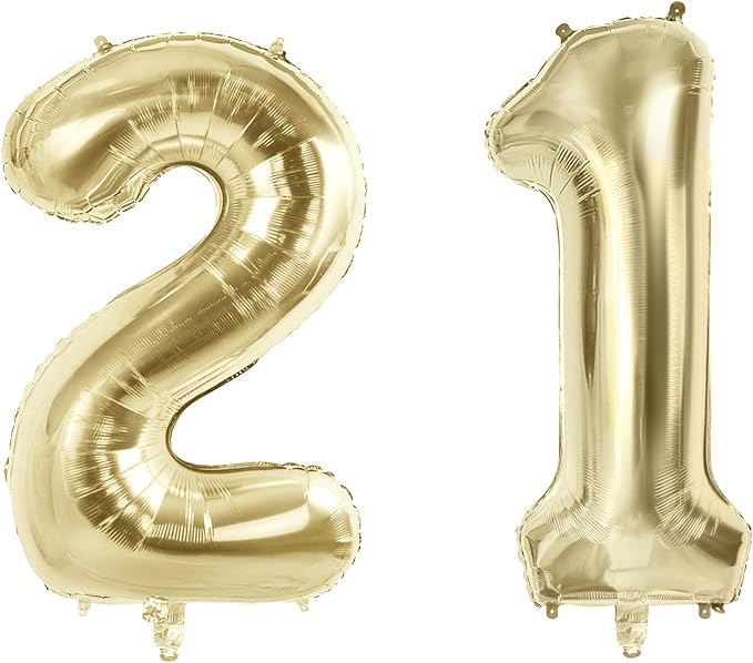 Number 21 Balloons for 21st Birthday Party Decorations, 40 Inch 0-100 by Joycard