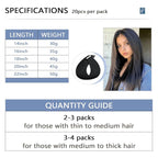 COOKAYU Invisible Tape in Hair Extensions, 16 Inch 35g 20pcs Jet Black Seamless Straight Invisible Extensions Human Hair Invisi Edge Tape ins
