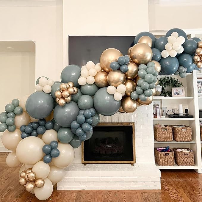 Awenztech 110pcs Slate Blue Balloon Arch Garland Kit 18 12 10 5 inch | Baby - Image 6