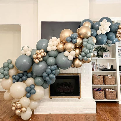 Awenztech 110pcs Slate Blue Balloon Arch Garland Kit 18 12 10 5 inch | Baby - Image 6