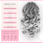 Claw Clip Ponytail Extension - 12 Inch Curly Ponytail Extension, Wavy Pony Tails Hair Extensions, Synthetic Hair Extensions Ponytail, Clip On Ponytails for Women (Color: Salt and Pepper)