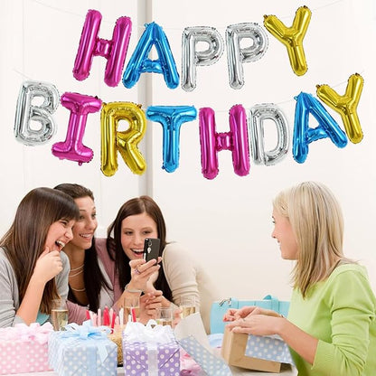 TONIFUL 16 Inch Mylar Letters Birthday Sign Banner Balloon, Happy Birthday - Image 5