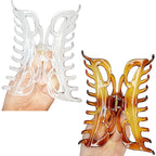 Large Hair Clips for Women Thick Hair Fine Hair Claw Clips Big Strong Holding Long Hair Jaw Clips (Clear and Brown)