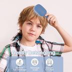 Mini Hair Bursh for Women Men and Kids, Protable Travel Size Hair Brush for Pockets Purses, Mini Detangler Brush for All Hair Types, Small Paddle Brush for Detangling (1 Pack-Blue)