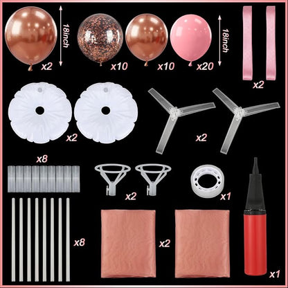 Hollowfly 2 Sets Rose Gold and Pink Balloon Stands - Image 2