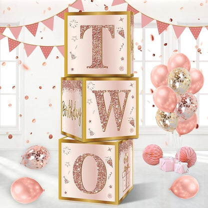 Guiruiy 3Pcs 2nd Birthday Decorations Balloon Gift Boxes by Guiruiy