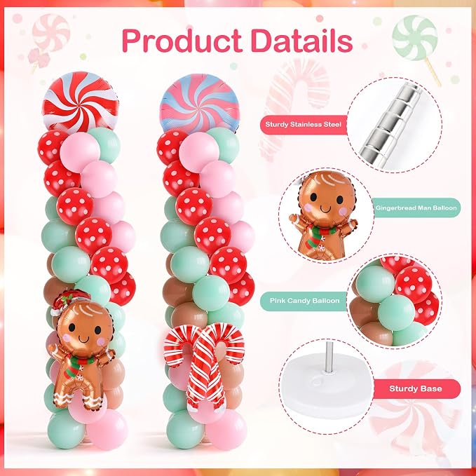 2 Sets Christmas Gingerbread Balloon Stand - Image 3
