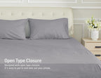 Sunflower King Pillowcases Set of 2, 100% Cotton King Pillow Cases 2, 20×40 inches Frost Gray, Soft and Breathable