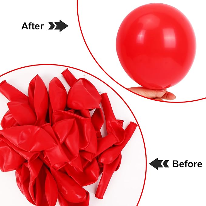 APLANET 150pcs Red Balloons Different Sizes 18 12 10 5 Inch, Valentine's Day - Image 5