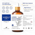 HIQILI Lemon Eucalyptus Oil, for Spary, Diffuser, Indoors, Outdoors, Garden, Yard, 100% Pure Natural - 3.38 Fl Oz
