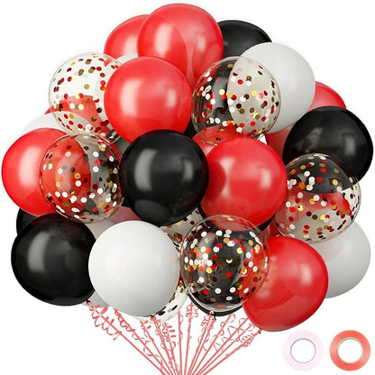 62Pcs Red and Black Balloons Kit by OuMuaMua