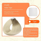 Full Shine Tape in Extensions Human Hair Balayage Color 8 Ash Brown Fading to 60 Blonde 16 Inch Invisible Seamless Skin Weft Remy Tape in Hair Extensions for Party 20 PCS Straight Natural 50 Grams