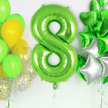 Green Number 8 Balloon 40 Inch, Big Large Foil Helium Number Balloons, Jumbo - Image 2