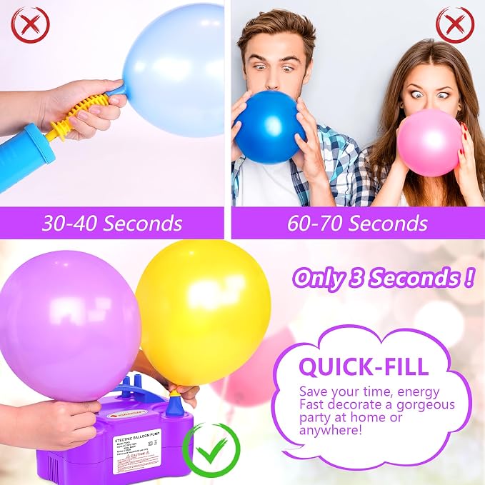 IDAODAN Electric Balloon Pump, Portable Electric Balloon Blower Machine - Image 3